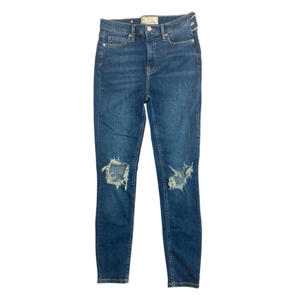 NWT Free People Blue Skinny Distressed Jeans - Picture 1 of 10